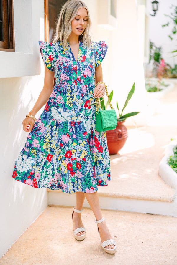 Spring Bright and Bold Colors Floral Dresses