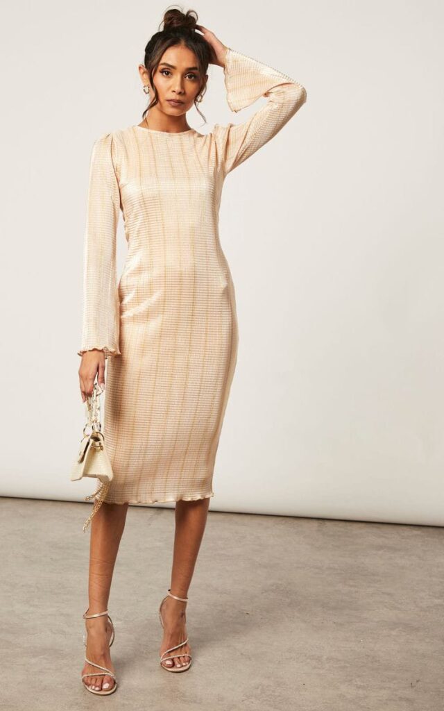 Beige Midi Dresses