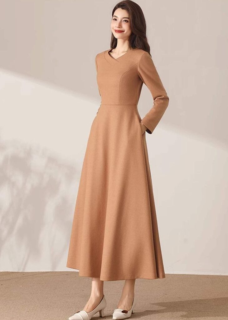 Classic Wool Maxi Dress