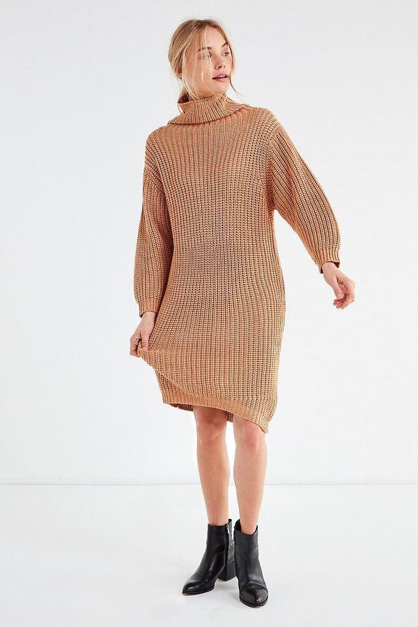 Chunky Knit Turtleneck Dress