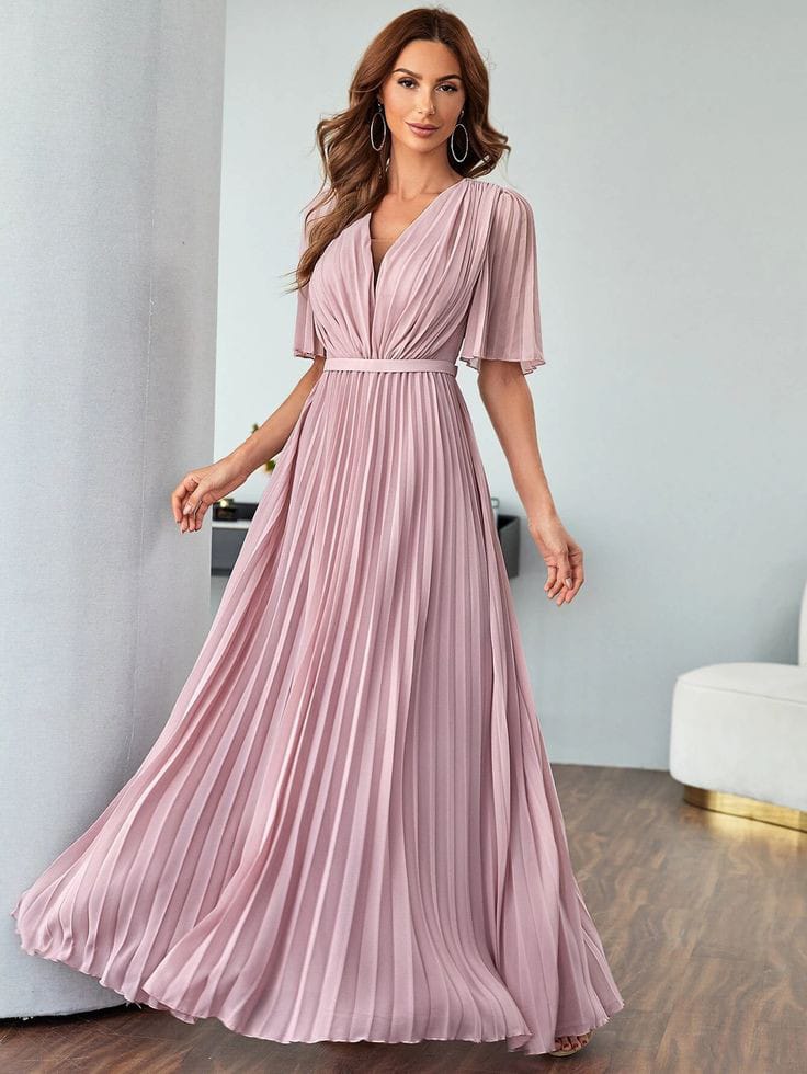 Pastel Pleated Maxi