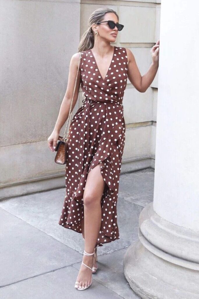 Playful Polka Dot Mini Wrap Dress