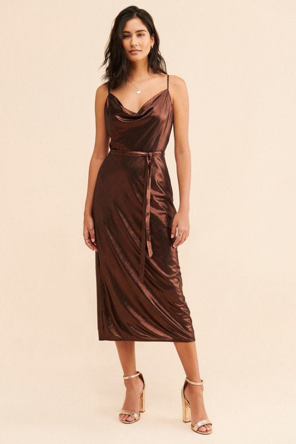 Metallic Slip Dress