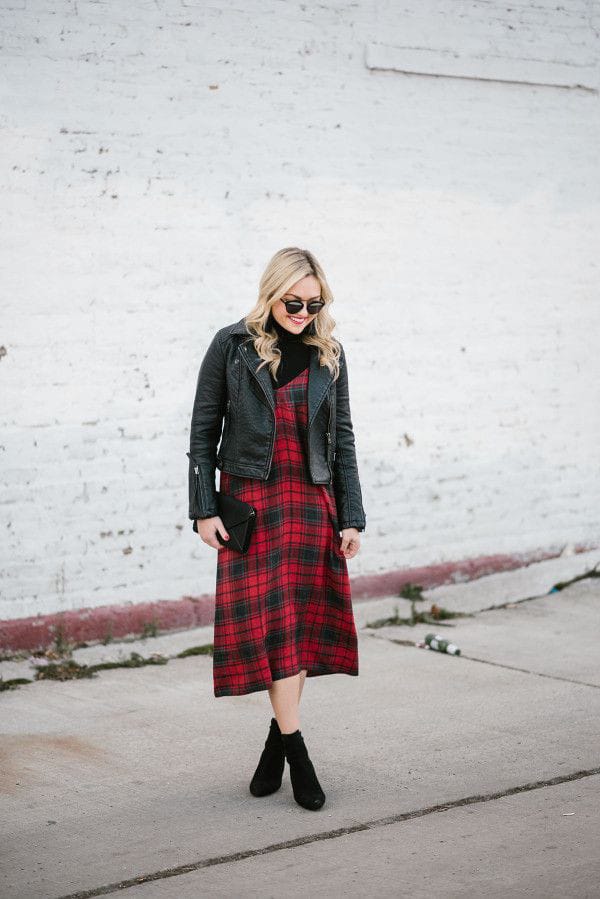 Plaid and Leather Combo