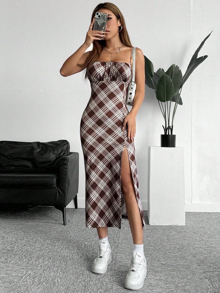 Plaid Slip Dress