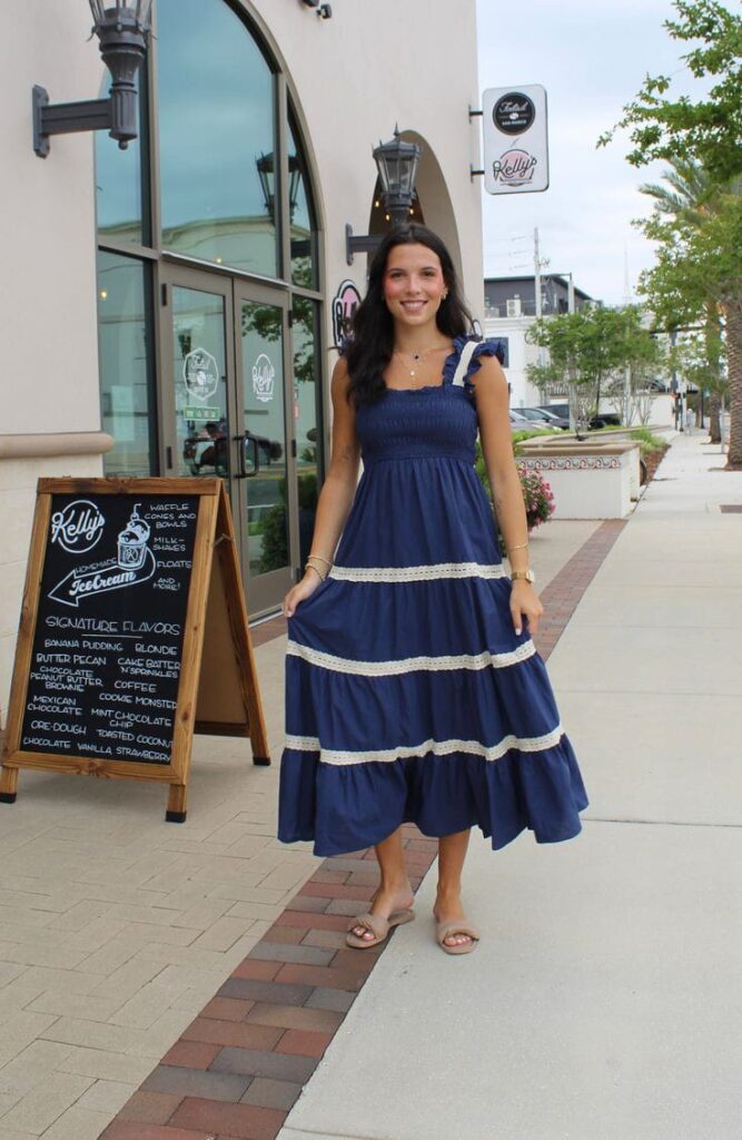 Classic Navy Tiered Dress