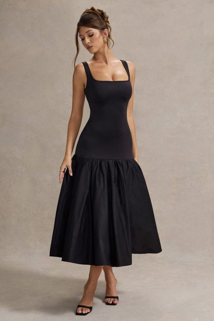 Poplin Drop-Waist  Strappy Dress