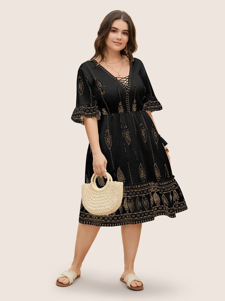 Boho Tassel Trim Dress