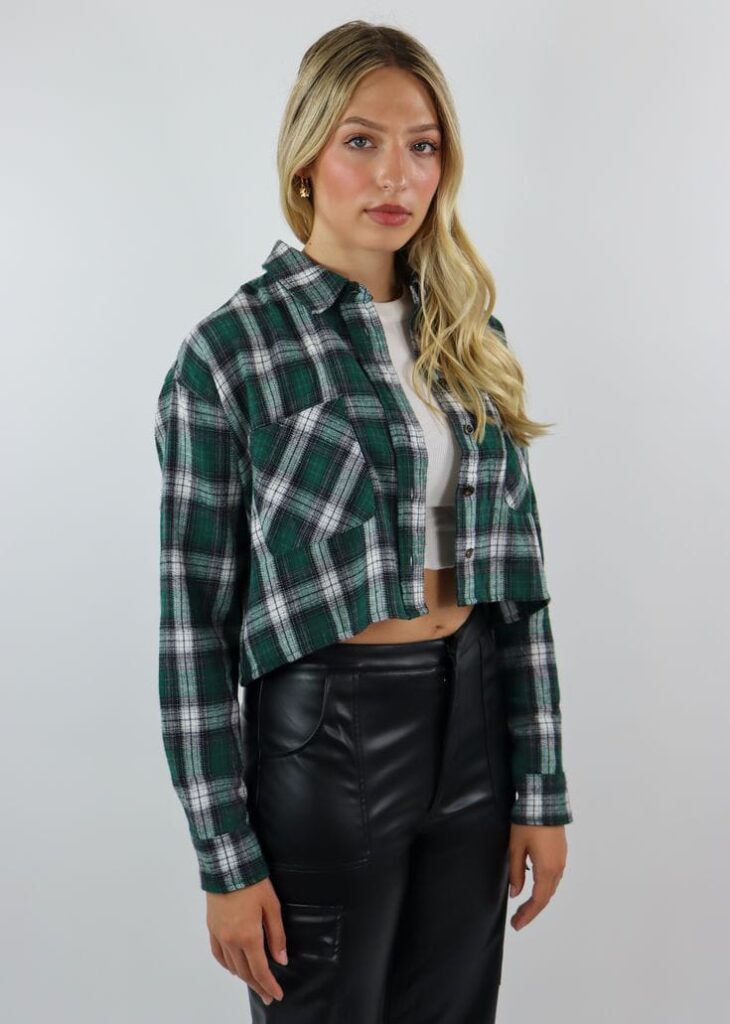 Green Plaid Shirt Dress: Fresh and Cool