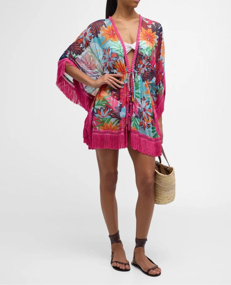 Floral Kimono with Bell Sleeves