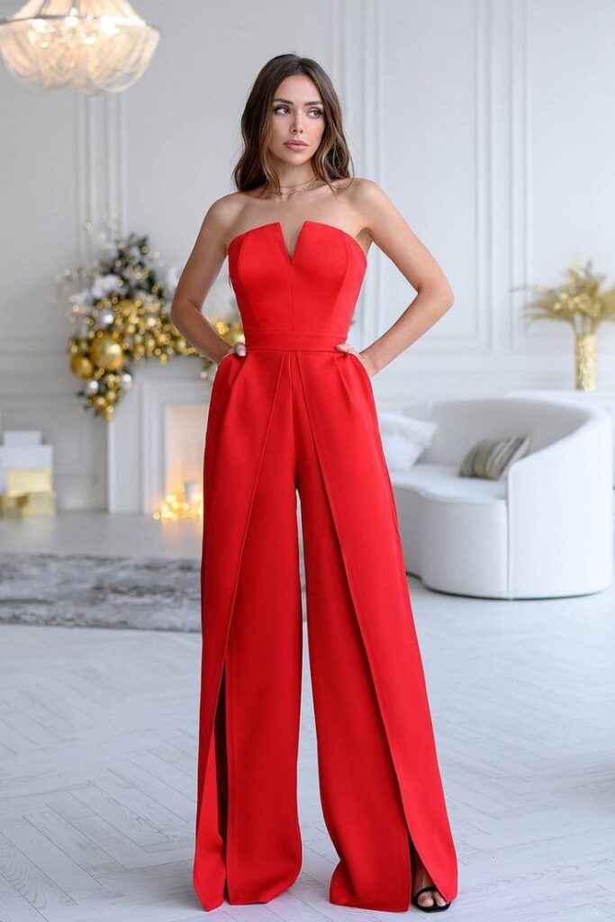 Casual Red Jumpsuit