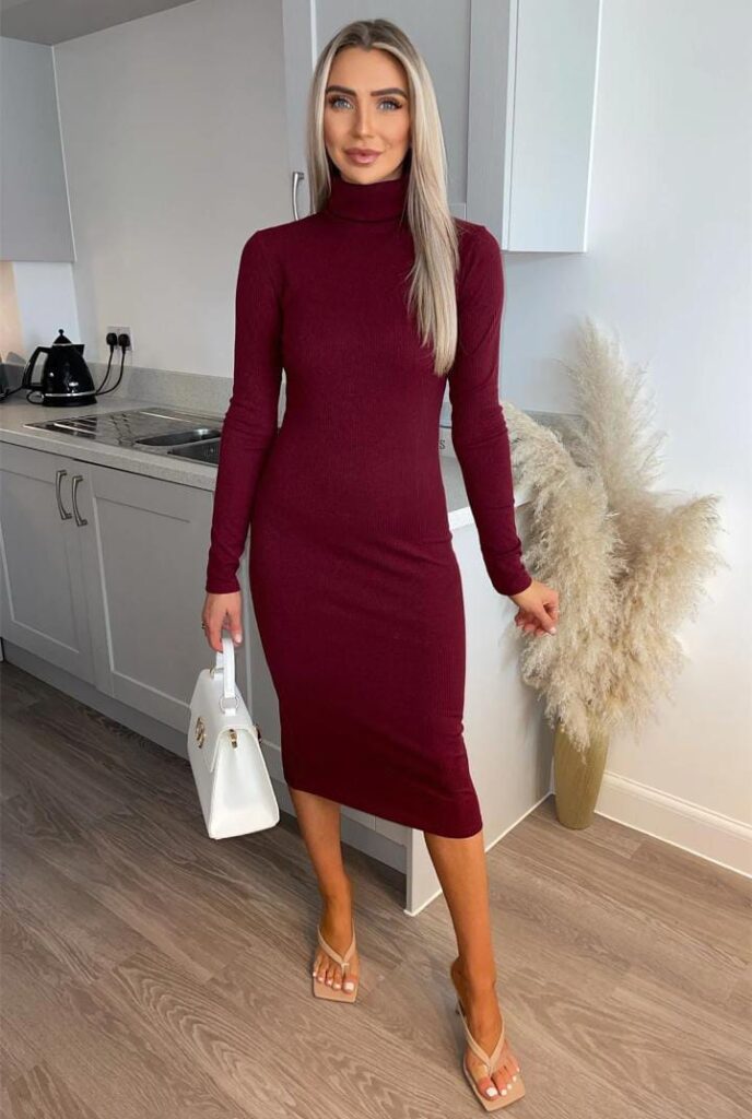 Turtleneck Midi Dress