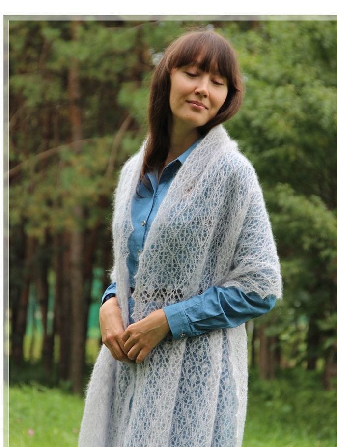 Layered Tiered Dress with a Knitted Shawl