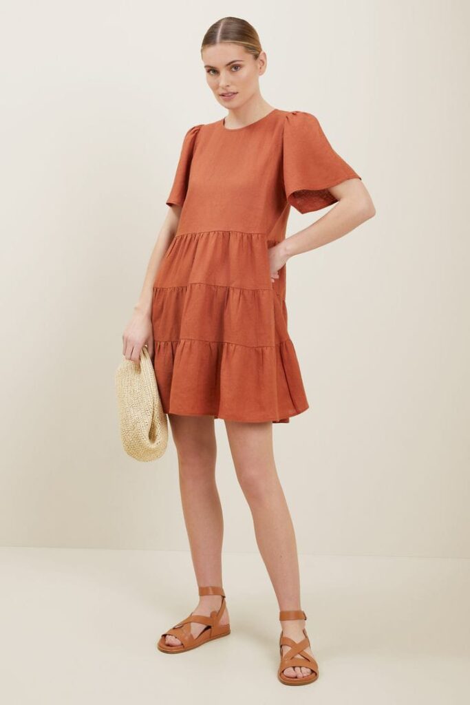 Linen Tiered Dresses 