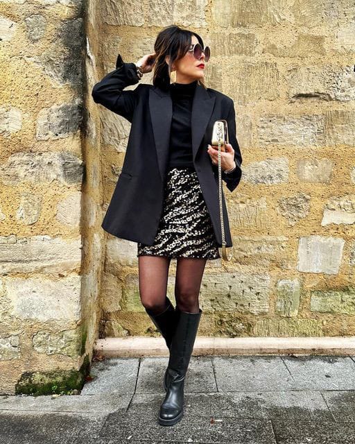 Chic Blazer and Skirt Combo