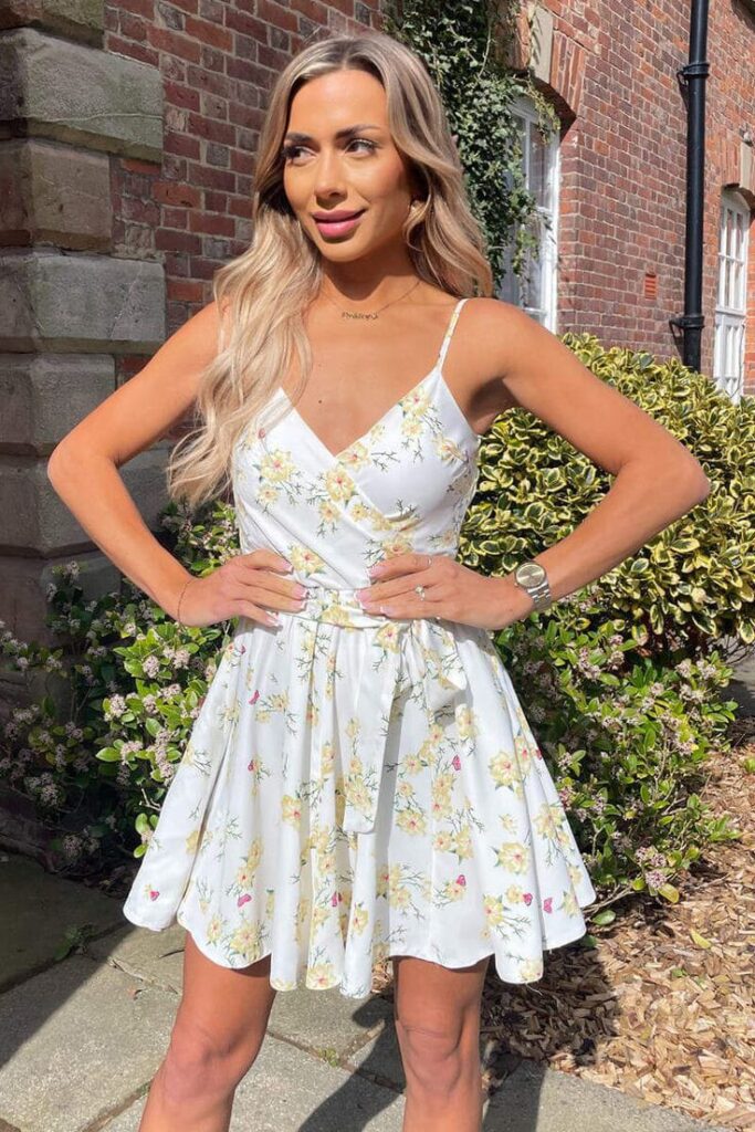 Floral Mini Dress with Spaghetti Straps