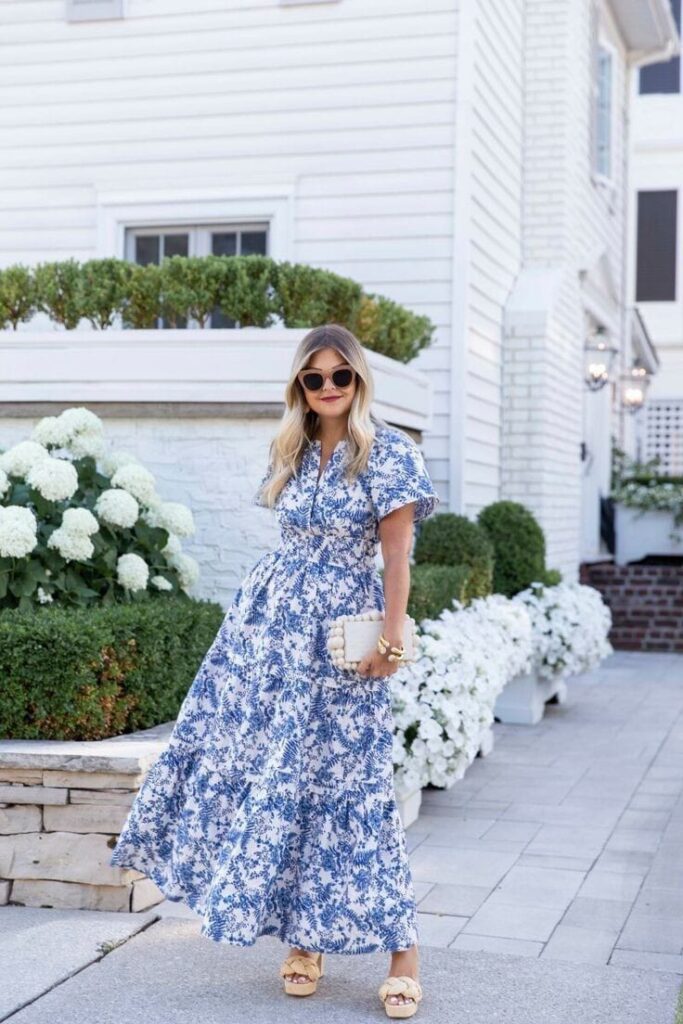 Pastel Blue Sundress with Flowers