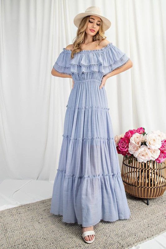 Off-the-Shoulder Ruffled Maxi