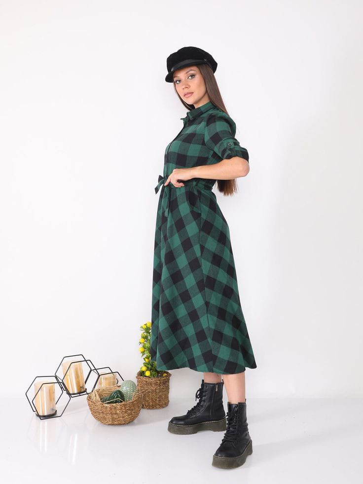  Plaid A-Line Dresses