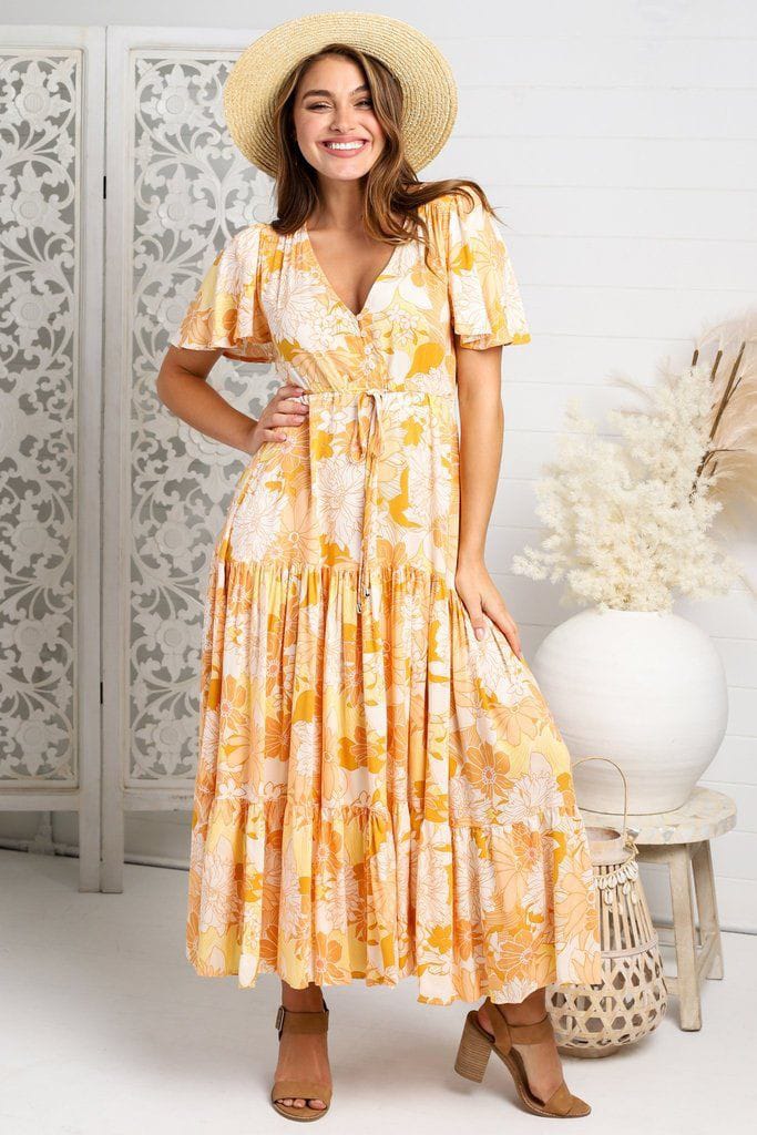  Tiered  Summer Boho Maxi Dress