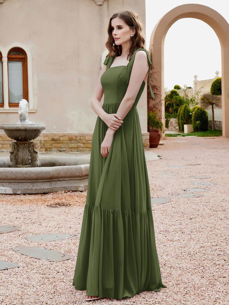 Olive Green A-Line Dress