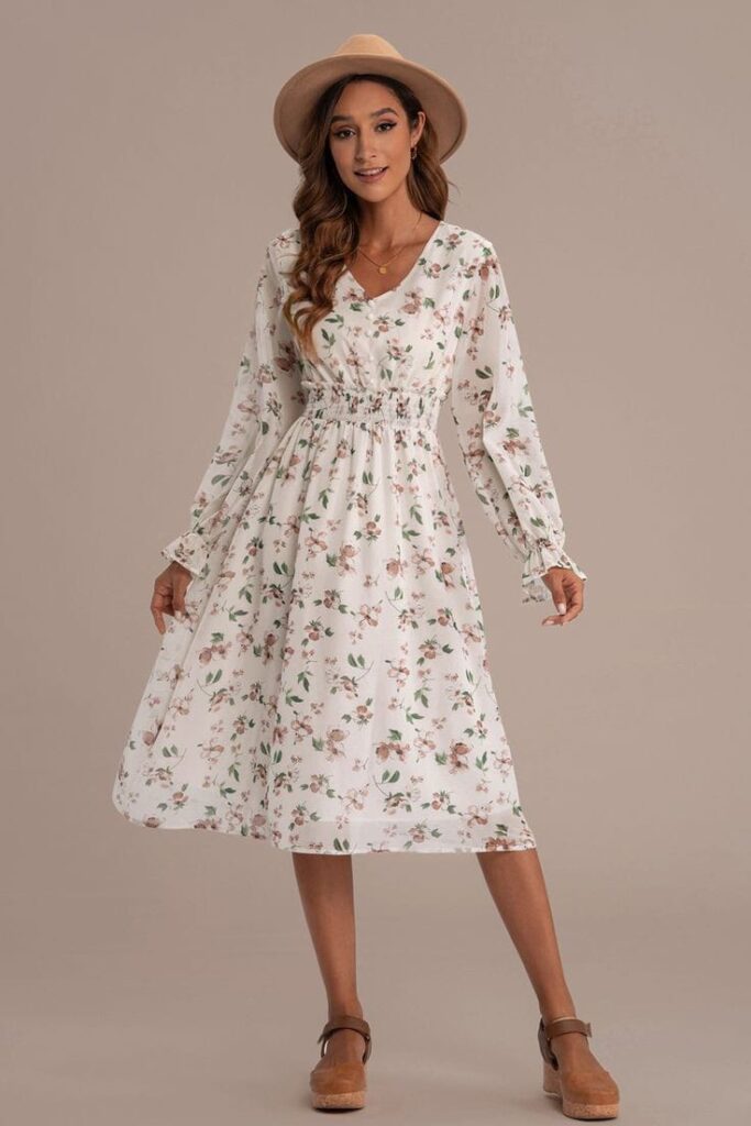 Floral Print Midi Dress