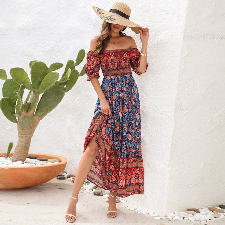 Boho Off Shoulder Sundress