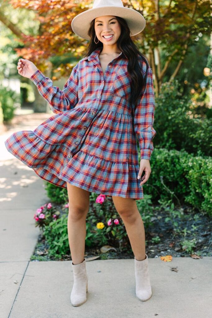 Plaid Midi Dress