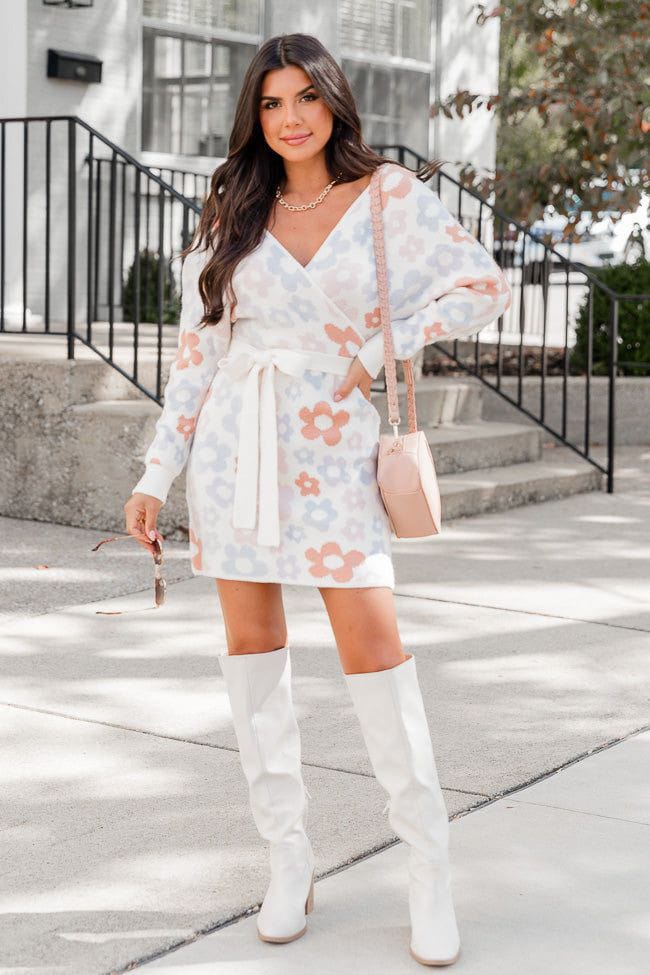 Cozy Sweater Floral Dress