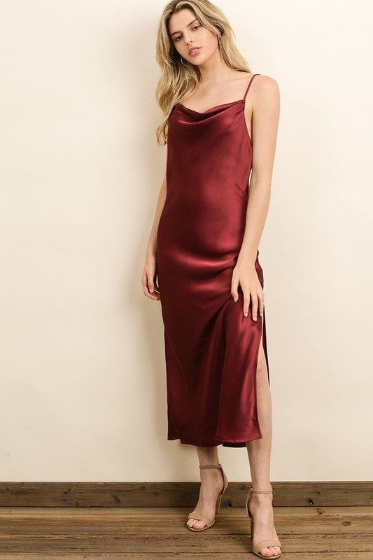 Burgundy Slip Dress