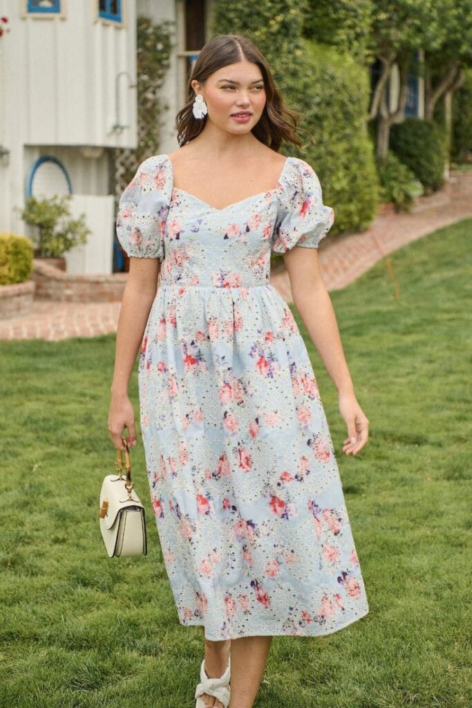 Puff Sleeve Spring Floral Dress