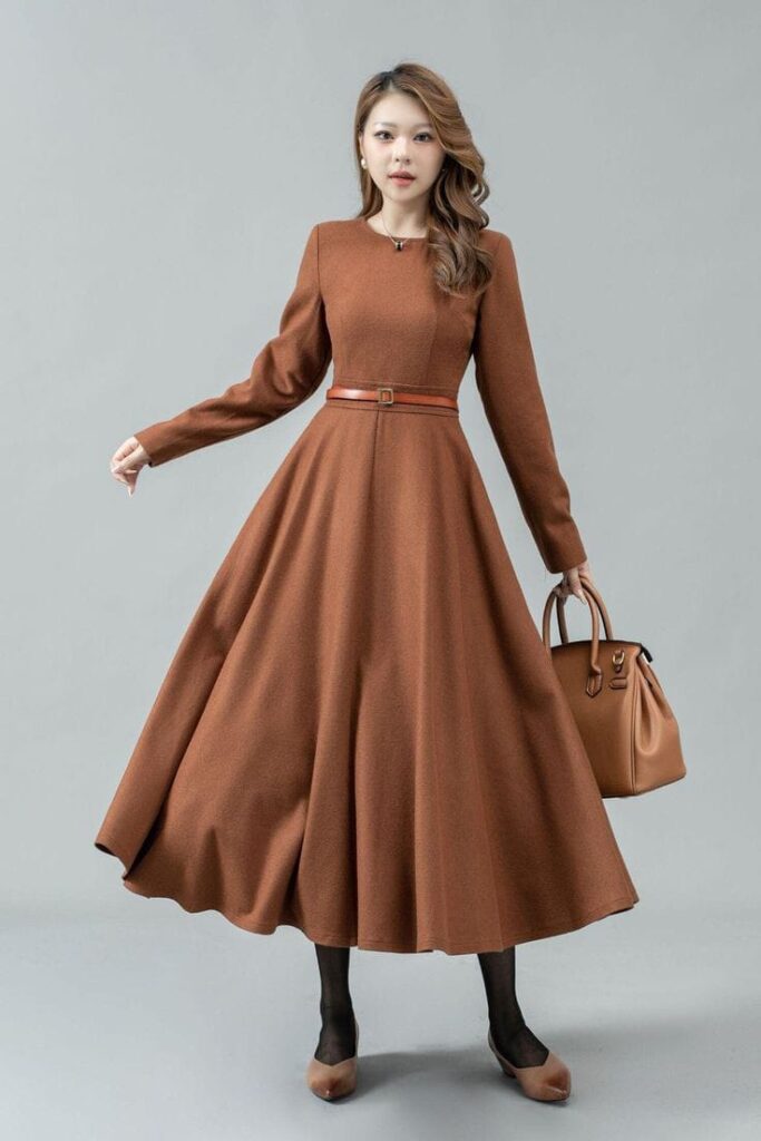 Camel Midi Dresses