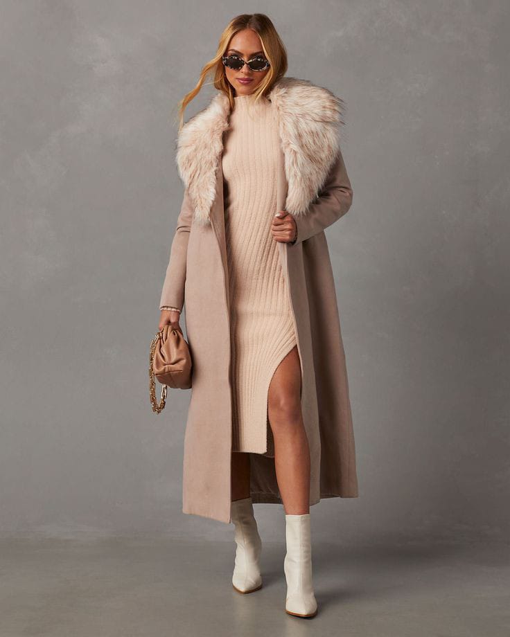 Long Coat Faux Fur Dresses