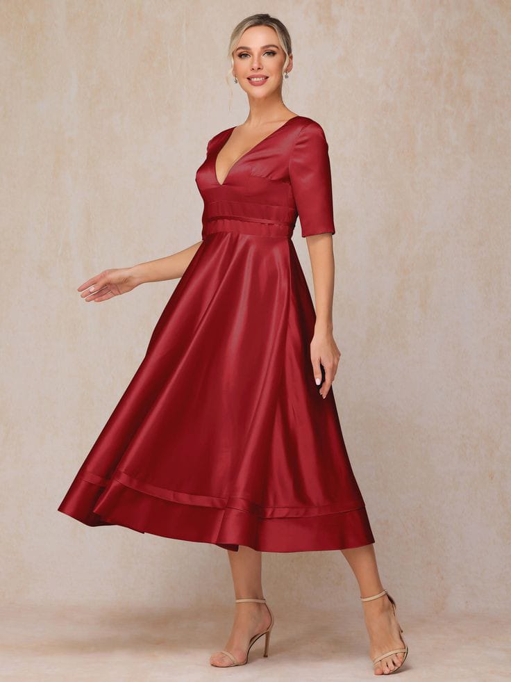 Rich Burgundy Tea Dress