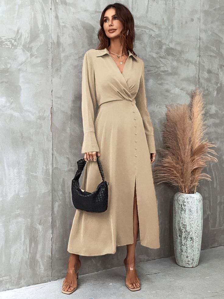 Classic Neutrals Long Sleeve Dress