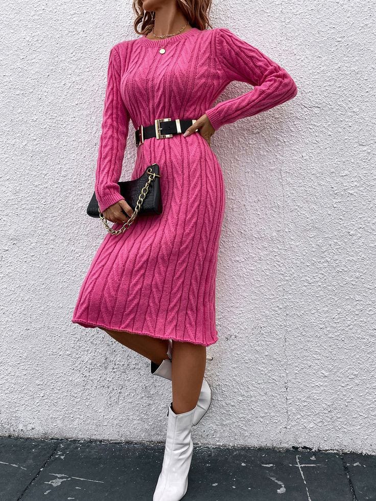 Thermal Dresses with Belted Waist