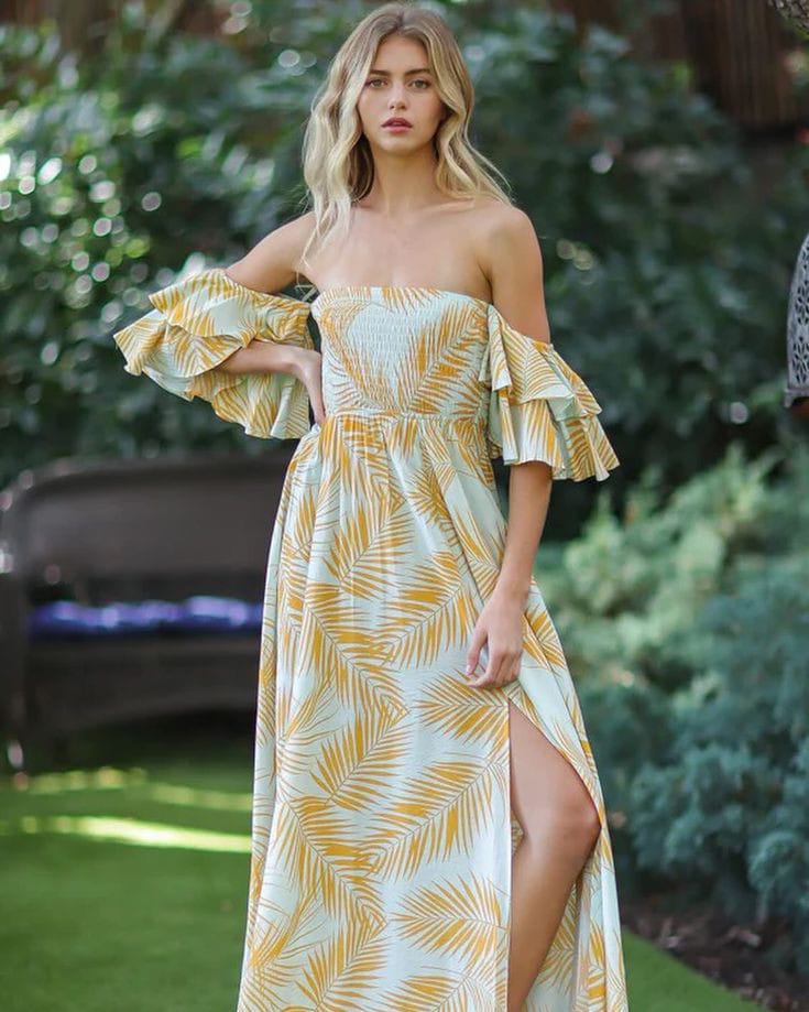 Off-the-Shoulder Dress with Ruffle Details