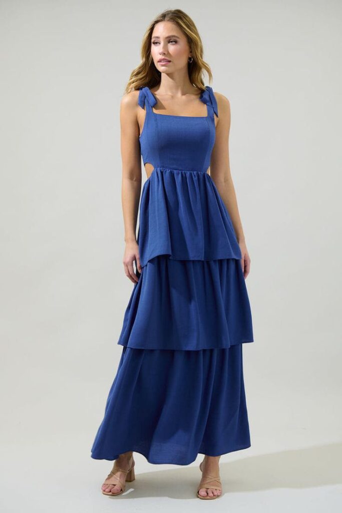 Vibrant Blue Tiered Dress