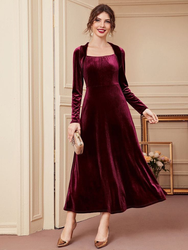  Luxe Velvet A-Line Dress