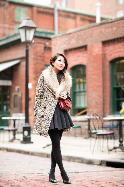 Patterned Faux Fur Dresses