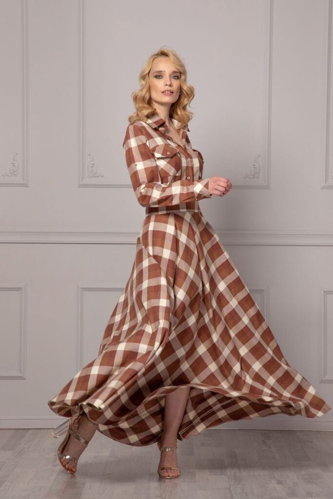 Warm Maxi Plaid Dress