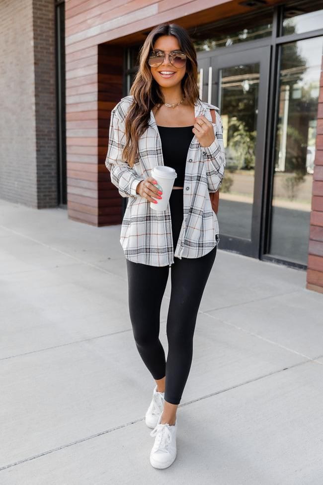 Plaid Shirt Dress with Leggings: Cozy and Comfortable