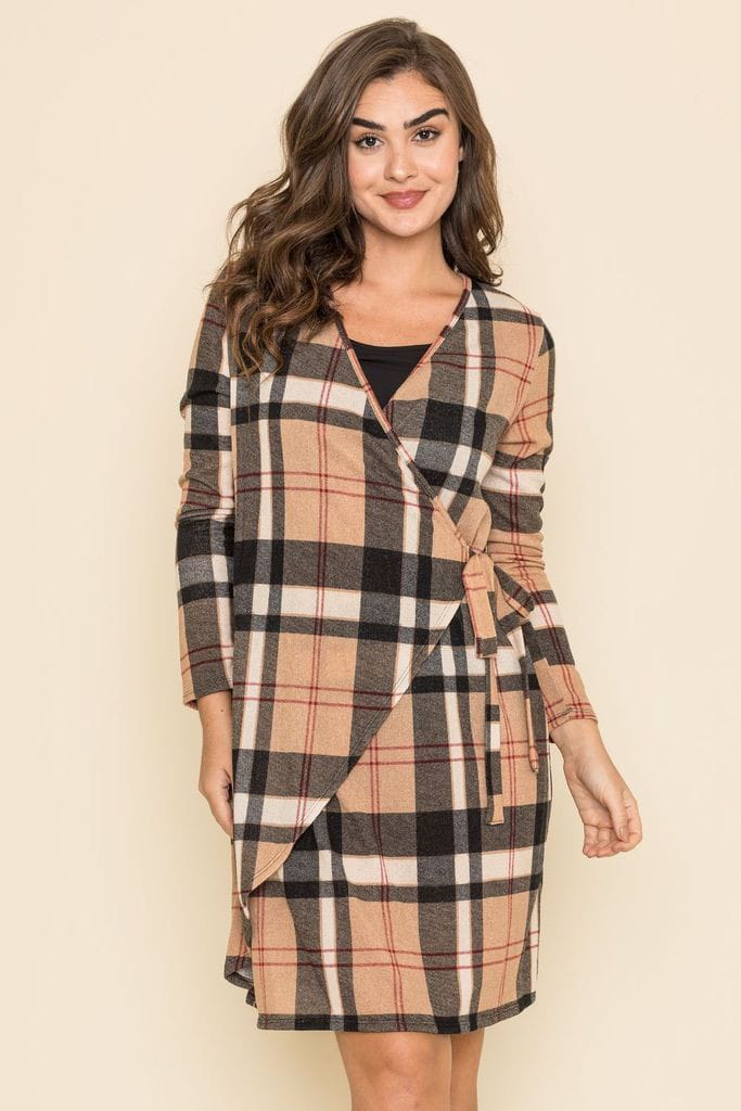  Plaid Wrap Dresses