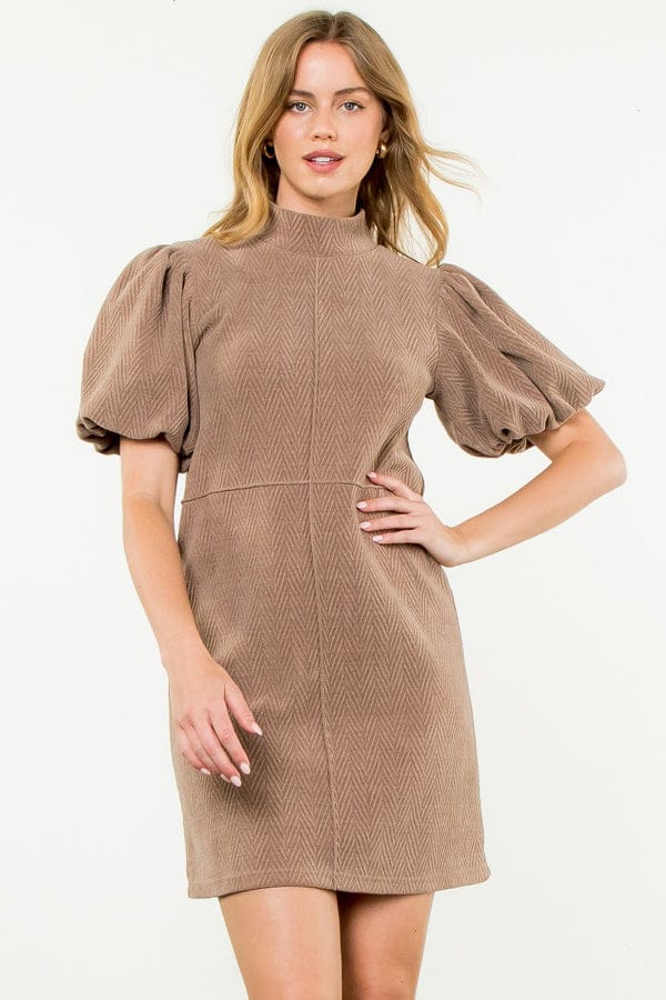 Corduroy Puff Sleeve Dress