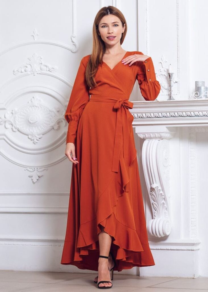 Layered Fall Rust Dress