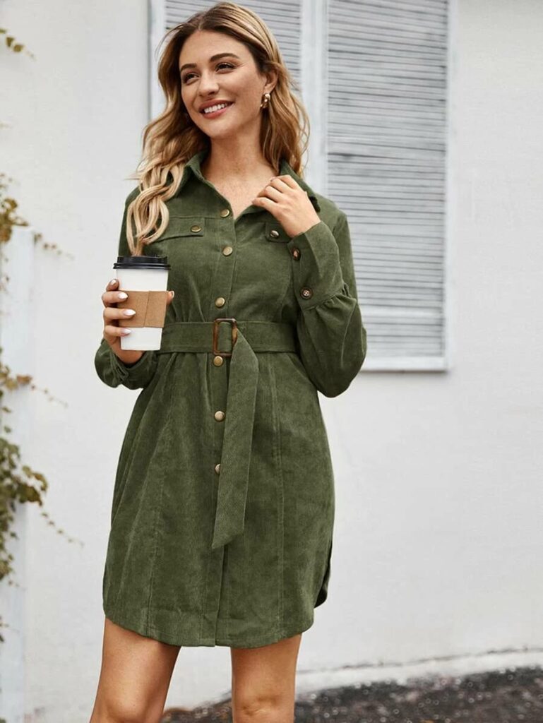 Corduroy Shirt Dress