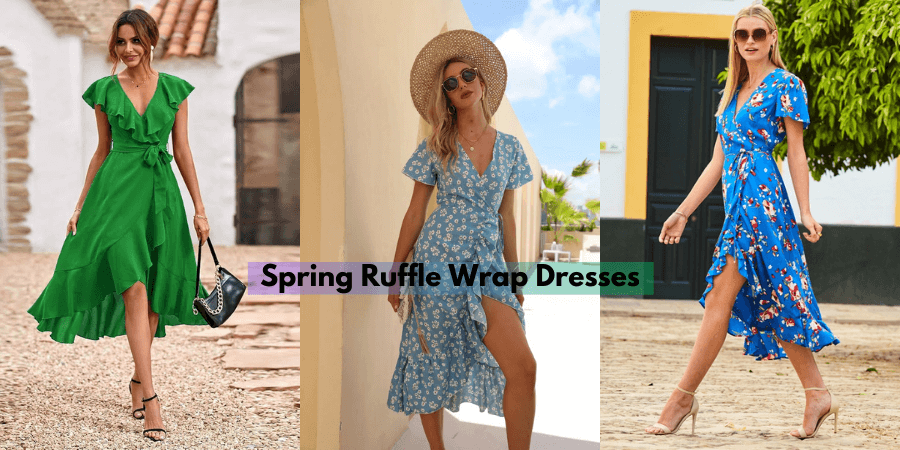 Spring Ruffle Wrap Dresses