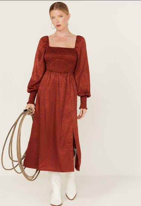 Classic A-Line Rust Dress