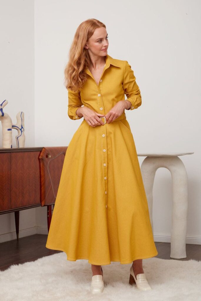 Mustard Yellow Shirt Dress