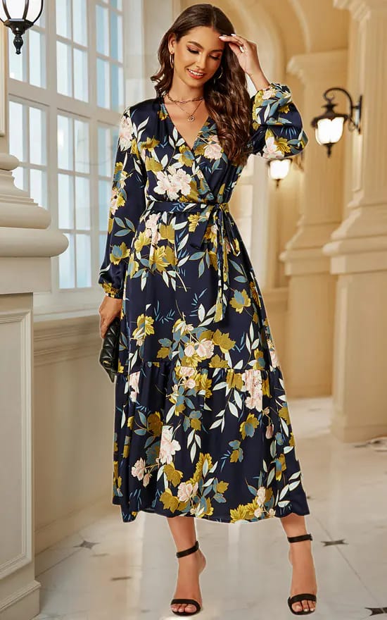 Navy Floral Dress